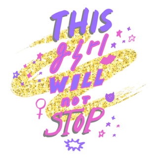This Girl Will Not Stop Sparkle Lettering Sticker