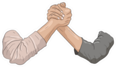 This Illustration Of Two Arms Wrestling Sticker