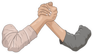 This Illustration Of Two Arms Wrestling Sticker