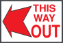 This Way Out Left Sign Sticker