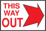This Way Out Right Sign Sticker