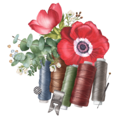 Threads Flowers Sticker