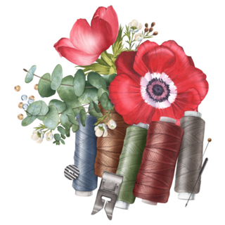Threads Flowers Sticker