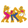Three 80s Dancing Girls Abstract Sticker