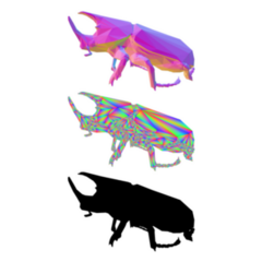 Three Beetles Modern Art Sticker