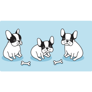 Three Blue French Bulldog Sticker