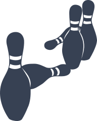 Three Bowling Pins Left Standing Sticker