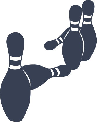 Three Bowling Pins Left Standing Sticker