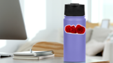 Three Carnations On White Background Sticker on a Water Bottle (New) example