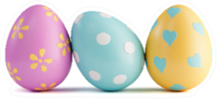Three Colorful Easter Eggs Isolated On White Sticker