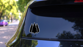 Three Conifer Pine Trees Black Sticker on a Rear Car Window (New) example