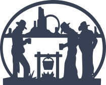 Three Cowboys Having A Cook Out Sticker