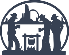 Three Cowboys Having A Cook Out Sticker