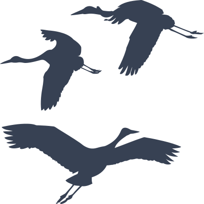 Three Cranes Flying Sticker