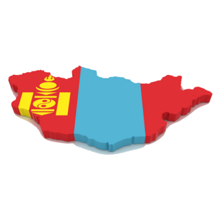 Three Dimensional Map Of Mongolia Sticker