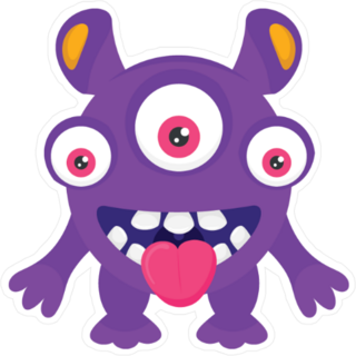 Three Eyed Monster Alien Sticker