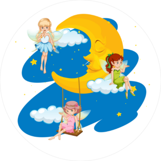 Three Fairies Flying at Night Sticker