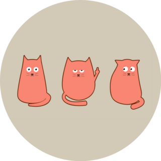 Three Funny Cats Middle Finger Sticker