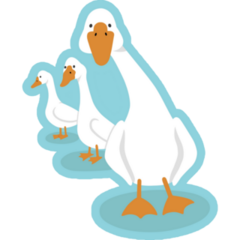 Three Geese On Blue Sticker