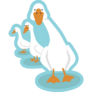 Three Geese On Blue Sticker