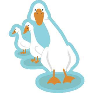 Three Geese On Blue Sticker
