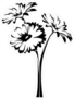 Three Gerbera Flowers With Stems Sticker