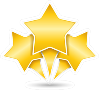 Three Golden Stars Sticker