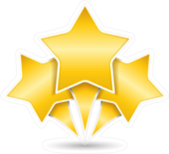 Three Golden Stars Sticker