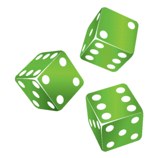 Three Green Rolling Dice Sticker