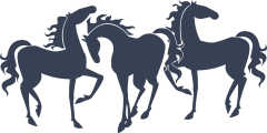 Three Horses Sticker