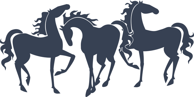 Three Horses Sticker