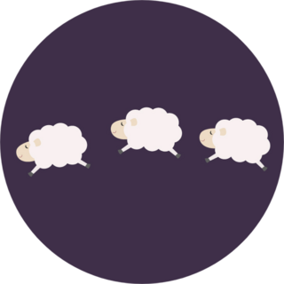 Three Jumping Sheep On Dark Purple Background Sticker