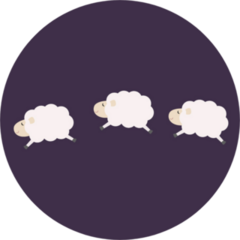Three Jumping Sheep On Dark Purple Background Sticker