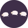 Three Jumping Sheep On Dark Purple Background Sticker