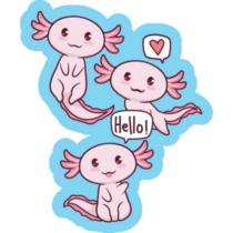 Three Love Axolotls Sticker