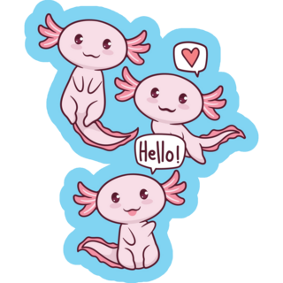 Three Love Axolotls Sticker