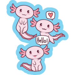 Three Love Axolotls Sticker