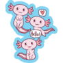 Three Love Axolotls Sticker