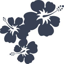 Three Lovely Hibiscus Flowers Corner Sticker