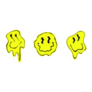 Three Melted Smiley Faces Trippy Acid Sticker