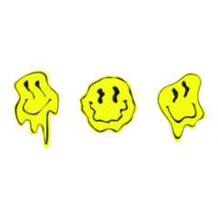Three Melted Smiley Faces Trippy Acid Sticker