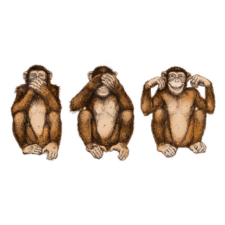 Three Monkeys, Covering Ears Eyes And Mouth Sticker
