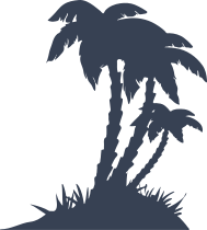 Three Palm Trees On An Island Sticker