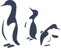 Three Penguins Only Black Sticker