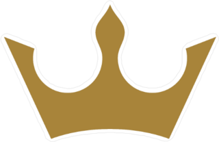 Three Prong Gold Crown Sticker