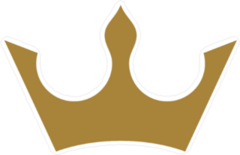 Three Prong Gold Crown Sticker
