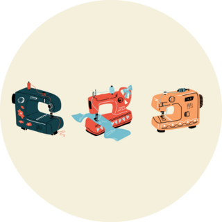 Three Sewing Machines Sticker