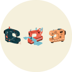 Three Sewing Machines Sticker