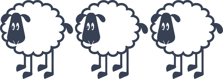 Three Sheep Lambs Sticker