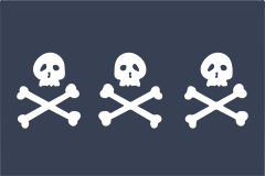 Three Skeletons Pirate Flag Sticker